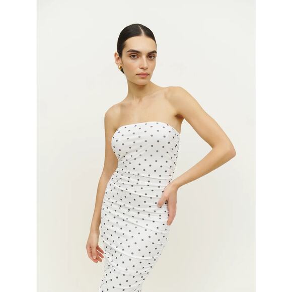 Reformation Shea Knit Tube Midi Dress Strapless Women’s Size Small - Picture 2 of 12